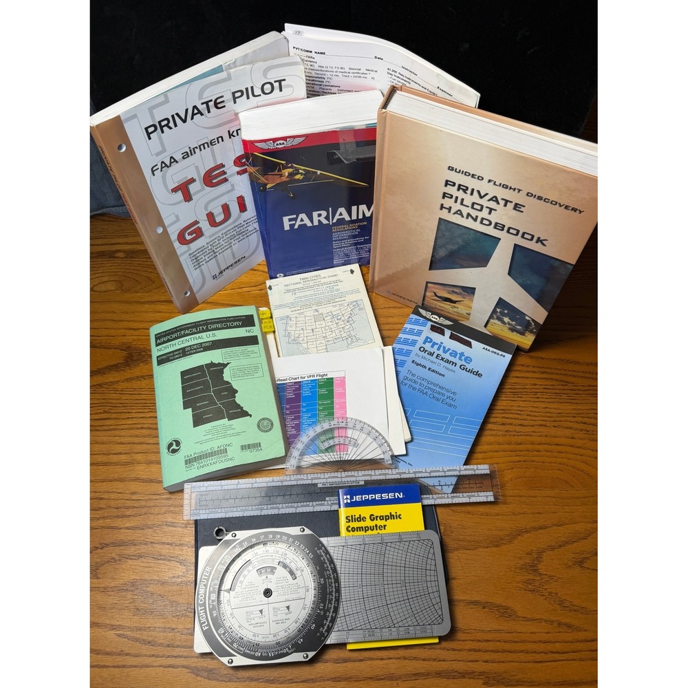 Jeppesen ASA Private Pilot Training Bundle and Bag: Computer Plotter Books